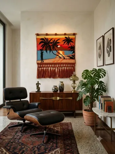 Tapeçaria Modernista 1960 Design 