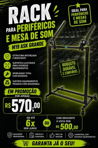 Rack para perifericos e mesa de som m19 ASK grande