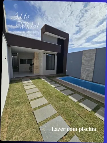 Casa linear Nova com 3 quartos e Suíte Piscina e Churrasqueira no Centro da Serra