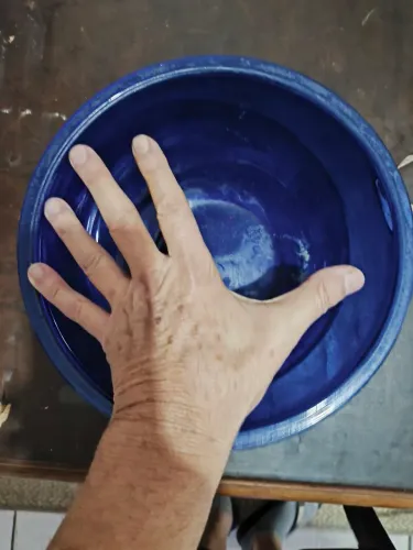 Tigela azul antiga 80 reais