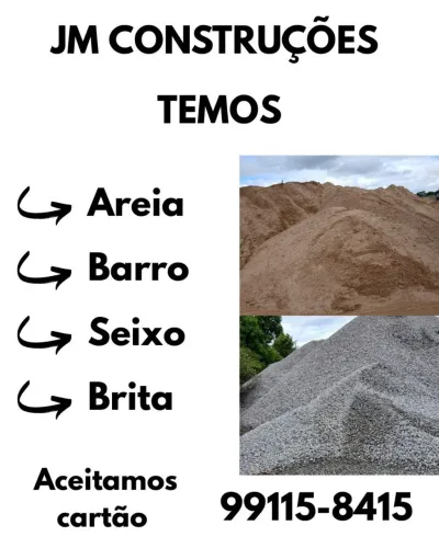 Promoção areia, barro, seixo, brita, piçarra 