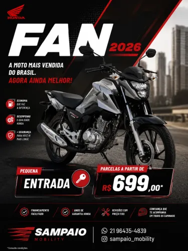 HONDA CG FAN 160 entrada + parcelas