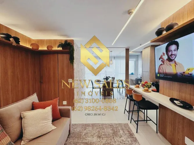 Flat porteira fechada- 1 quarto, 1 vaga, ac financiamento- Jardim Goiás