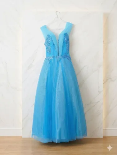 VESTIDO DE VALSA TEMA: CINDERELA C/ ANÁGUA 