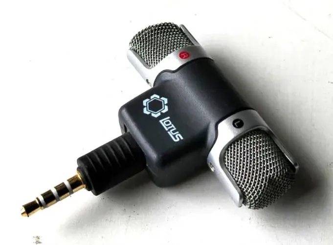 Mini Microfone Estéreo Portátil - Lotus P3/P2 - Usado - Funcionando