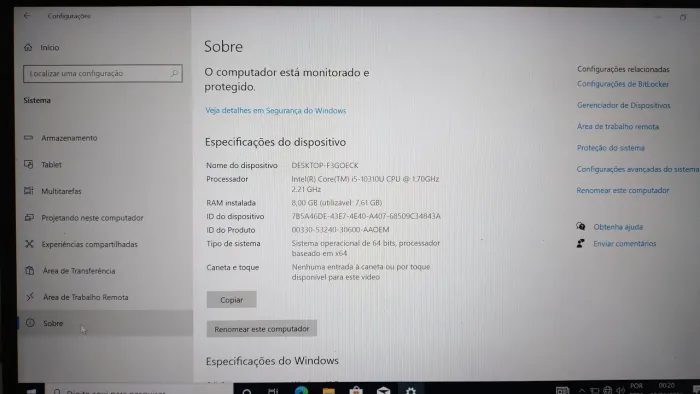 Dell I5 10° geração 8 RAM