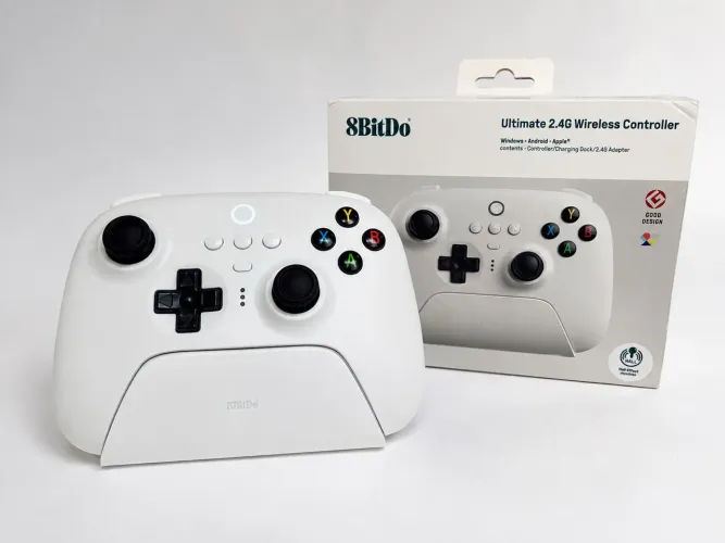 Controle Sem Fio 8bitdo Ultimate Wireless 2.4 ghz Com Dock Branco