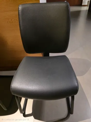 Vendo cadeira preta de couro