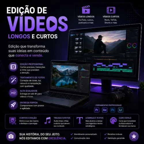 Edição de vídeos e fotos/imagens 