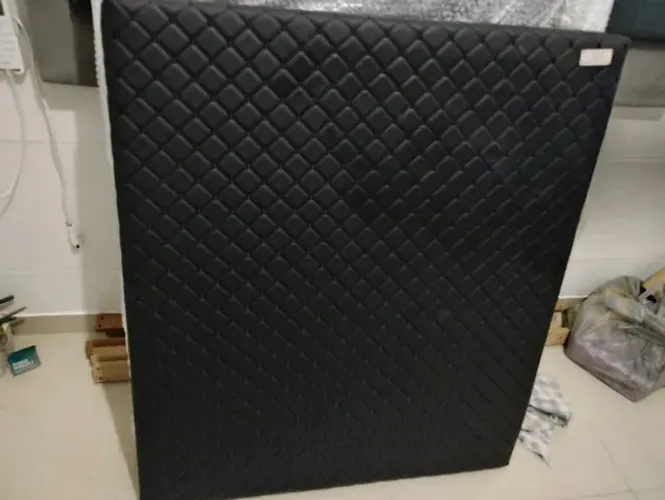 Placa Acústica N3 para janela 112x73cm , com lã de vidro, Nylon e Couro