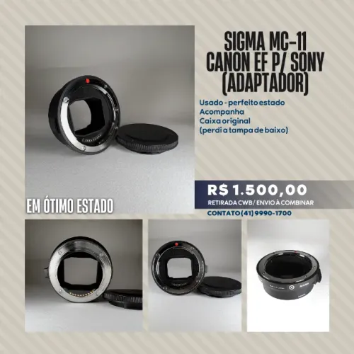 ADAPTADOR SIGMA MC-11 CANON EF P/ SONY - ÓTIMO ESTADO