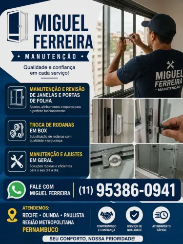 Manutenção de porta e janela de esquadrilha