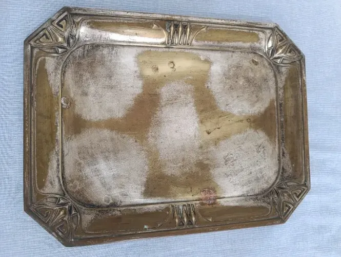 Bandeja retangular vintage em banho de prata
