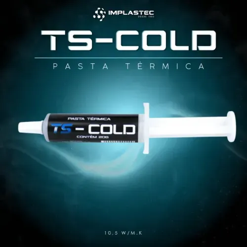 PASTA TÉRMICA TS 4 gramas - COLD 10,5 W/MK SERINGA 4G - IMPLASTEC 