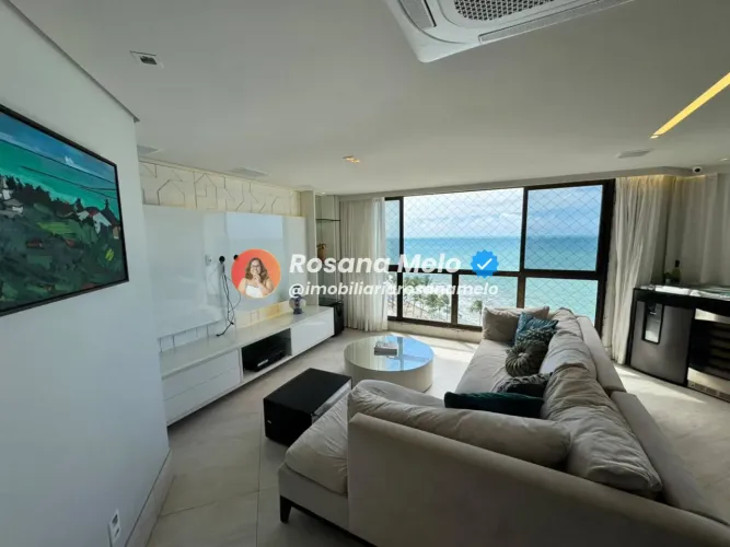 Apartamento à beira-mar para alugar com 160m², 3 suítes, mobiliado, Edf. Ivanir Silvestre,