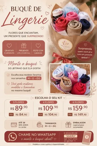 ? Buquê de Calcinhas | Presente Criativo para Namorada, Esposa ou Mulher
