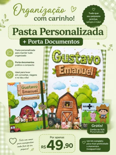 Kit pasta personalizada+ porta documentos