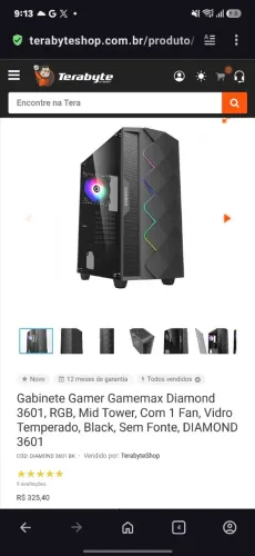 Gabinete Gamemax Diamond com 3 Coolers