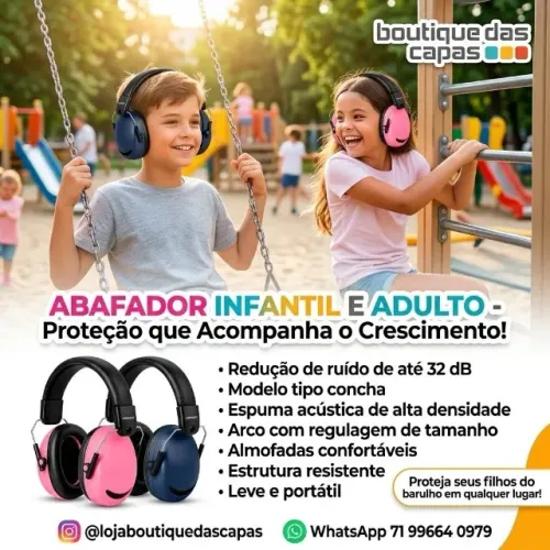 ABAFADOR INFANTIL ADULTO LEF-1222 AUTISMO Abafador De Ruído Protetor ajustavel