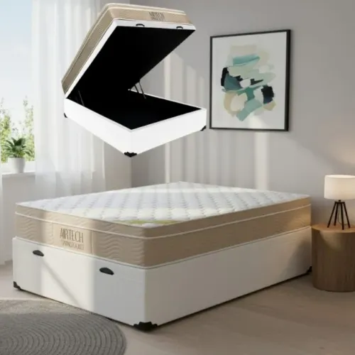 Colchão Casal Airtech Ortobom + Base Box Baú - Produto Novo! Pronta Entrega!