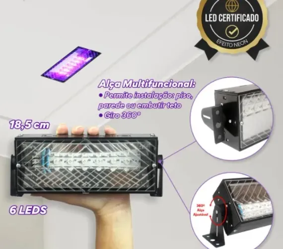 REFLETOR LED LUZ NEGRA PROFISSIONAL DELTRÔNICA - ORIGINAL