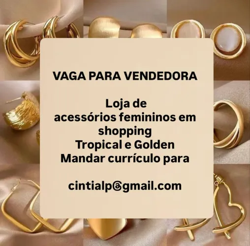 Vaga para vendedora