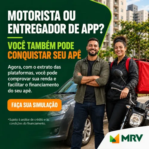 Apartamento MRV Motorista ou Entregador de Aplicativo