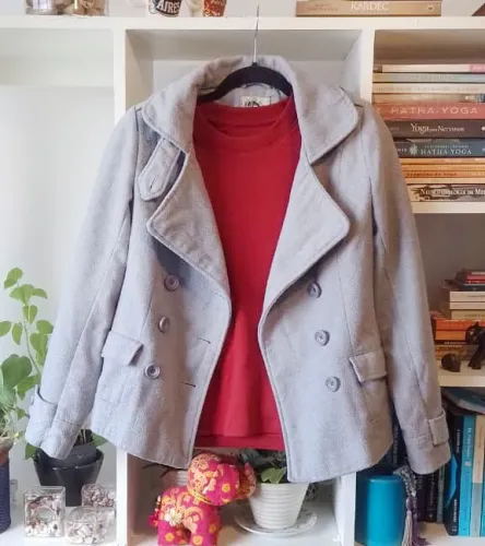 Casaco Trench Coat Curto Estruturado - BlueSteel - Ciza - P
