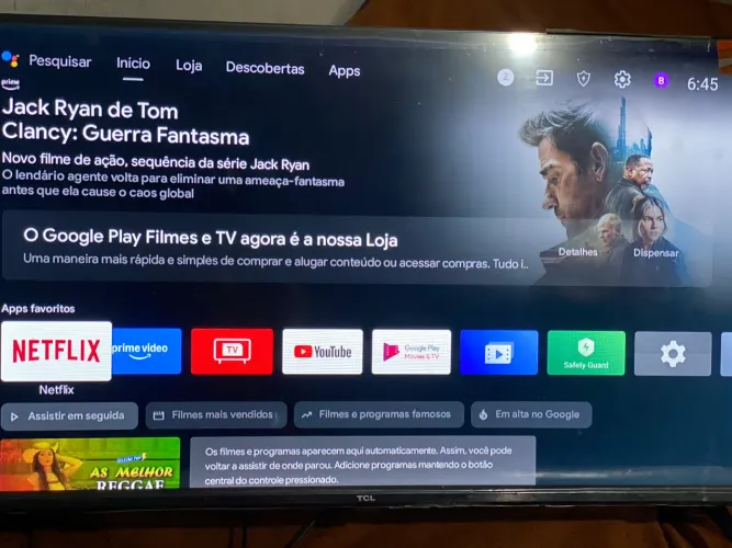 Tv smart 550 semi nova com papéis ainda 