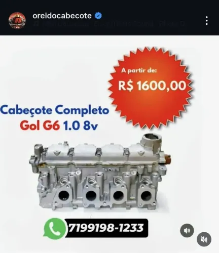 Cabeçote Gol G6 1.0 8v ( Com Suspiro) -   O Rei Do Cabeçote 