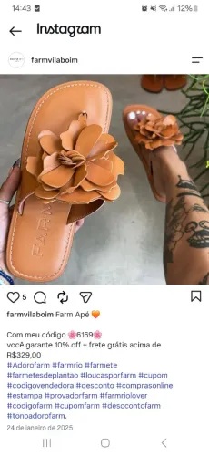 Sandalia farm couro