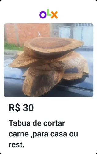 Tabuas de cortes de carne, valor 30 reais a unidade pescado e llegumes em geral