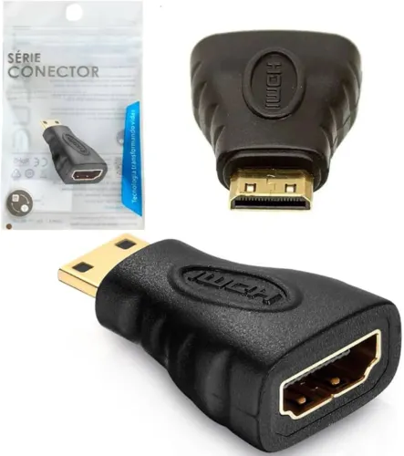 Adaptador HDMI Fêmea para Mini HDMI Macho 1080p