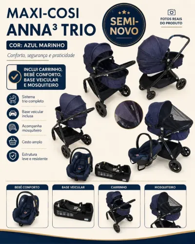 Carrinho de Bebê 3 em 1