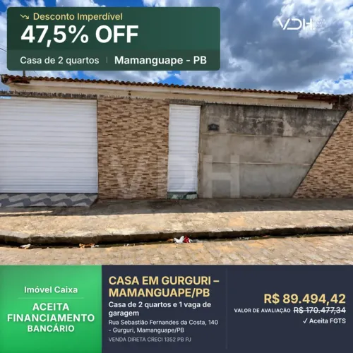 CASA EM GURGURI MAMANGUAPE/PB