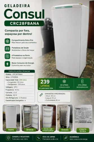 Geladeira Consul 239 Litros - 127V