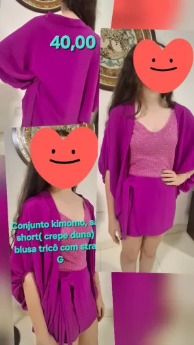 Conjunto Kimomo, saia short e blusa