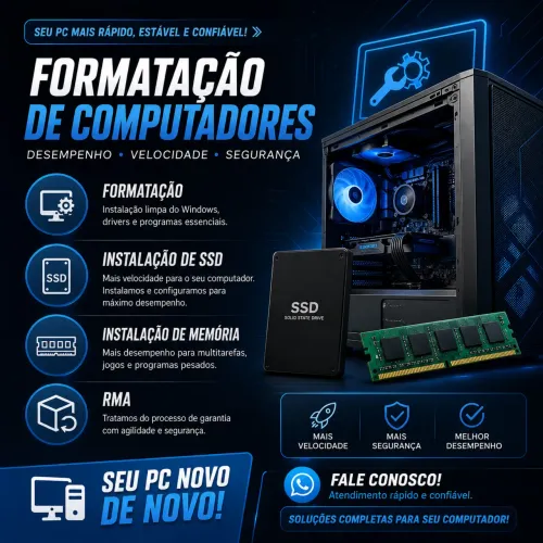 Formatação de Computadores e Serviços em Geral $100