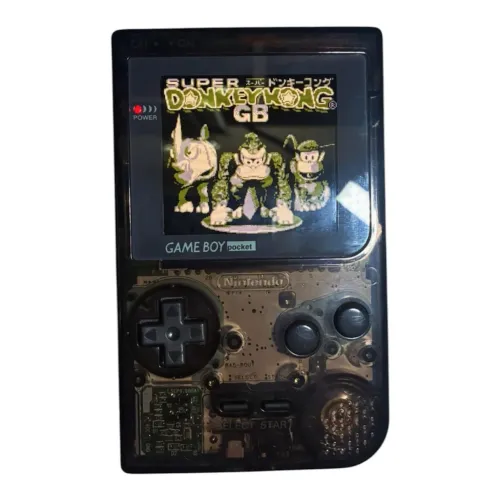 Game Boy Pocket IPS Transparente Preto