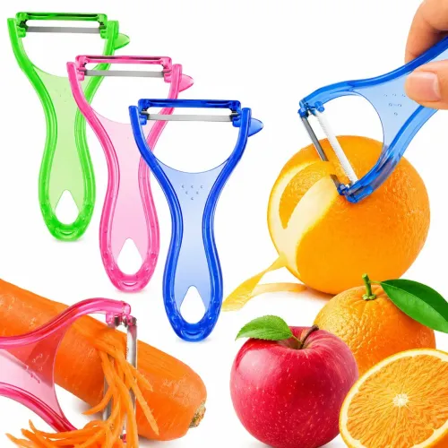 kit  ou por unidade descascadores de legumes ergonômicos coloridos