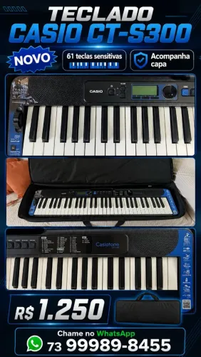 Teclado Casio CT-S300 61 Teclas Sensitivas com Capa