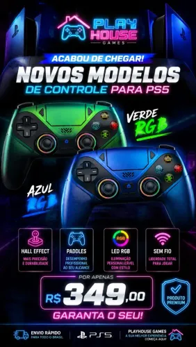 Controle PS5 sem fio hall effect