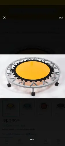 Cama elástica mini jump profissional 180 kg reforçado amarelo