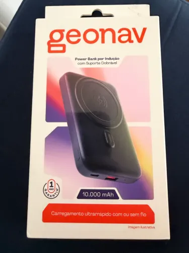 Carregador Portátil Universal por Indução Geonav 10.000mAh Lacrado!