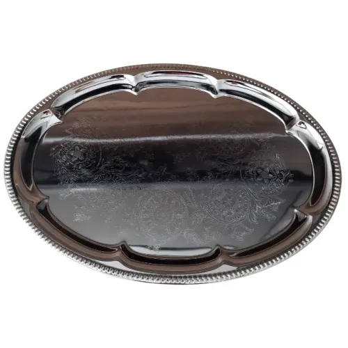 Bandeja Rasa Travessa Oval 1 Peça Aço Inox