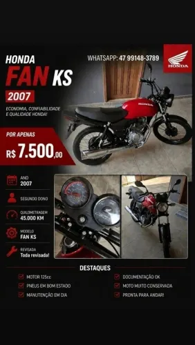 CG 125cc Fan 2007 Com 45.000km