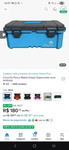 Caixa organizadora de pesca