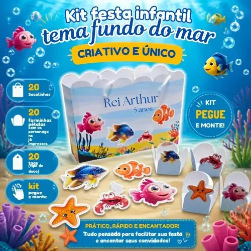 Kit festa infantil tema fundo do mar