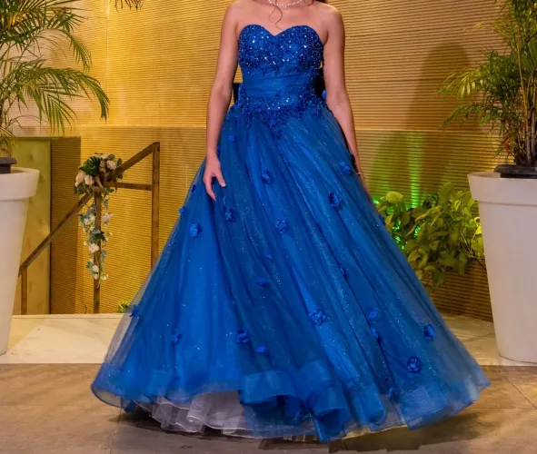 vestido 15 anos azul!
