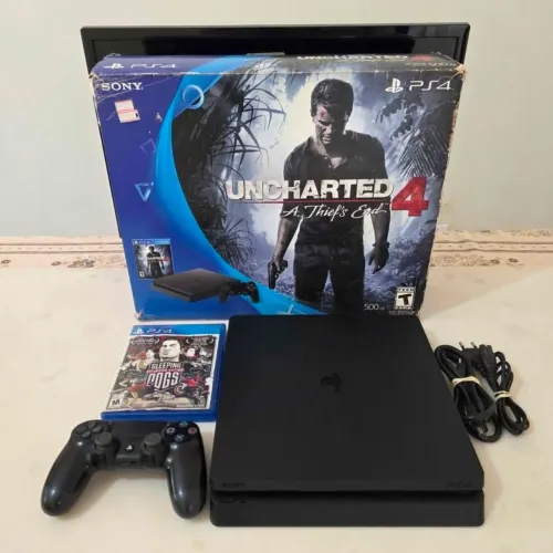 Playstation 4 Slim 500gb, 1 Controle + 1 Jogo.
